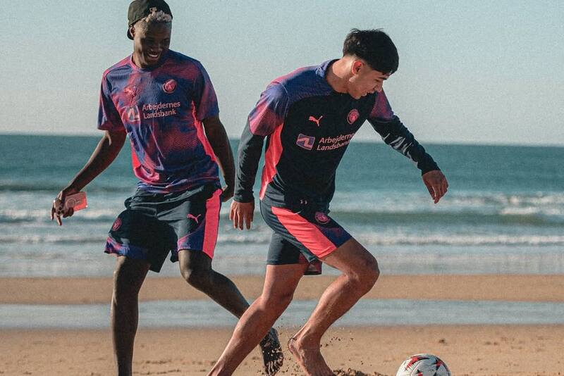 entrenando en las playas de Portugal