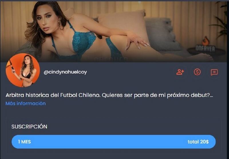 La página de Cindy Nahuelcoy en la plataforma Onfire.