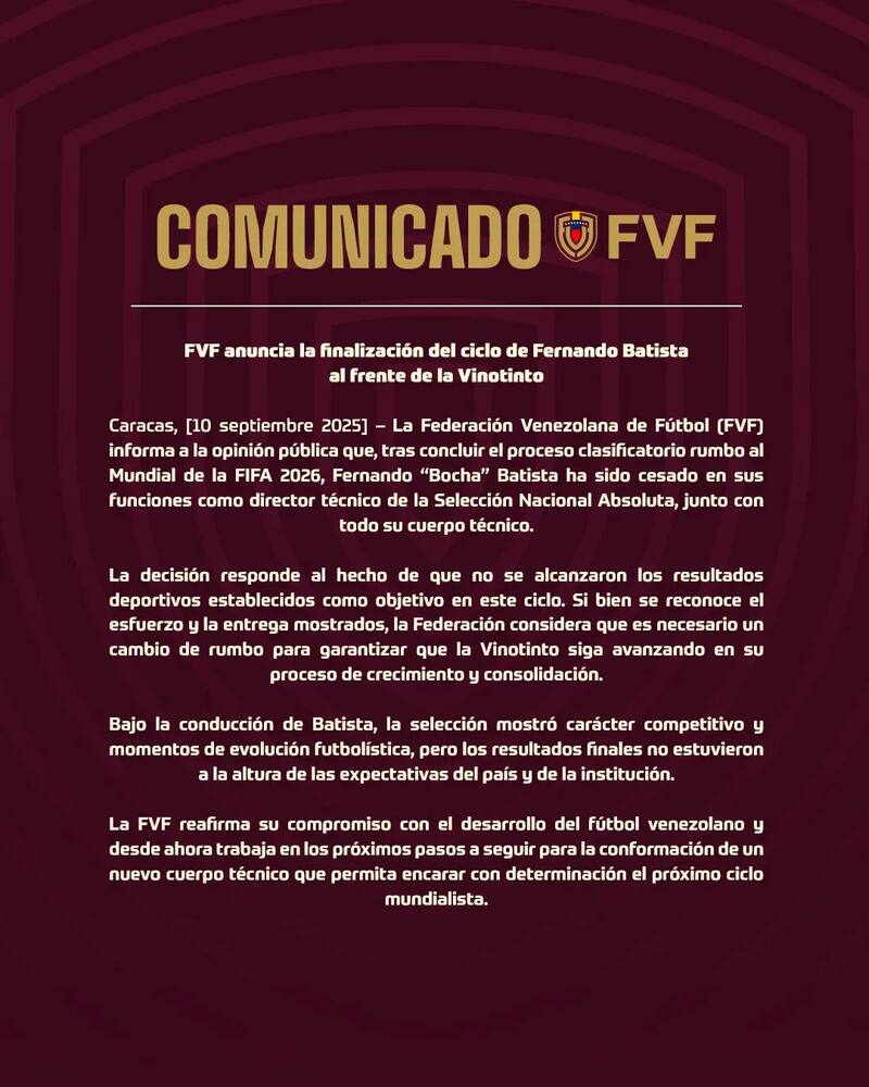 de la Federación Venezolana de Fútbol