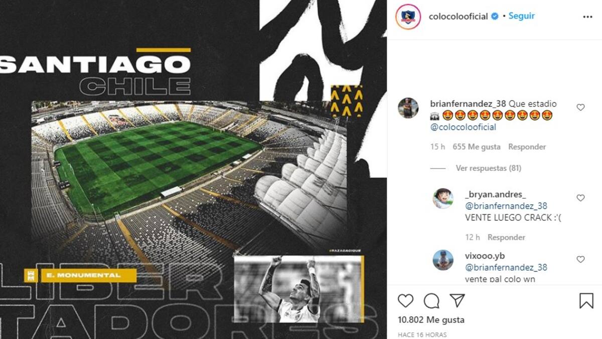 Pendiente de Colo Colo: El mensaje de Brian Fernández a Esteban Paredes