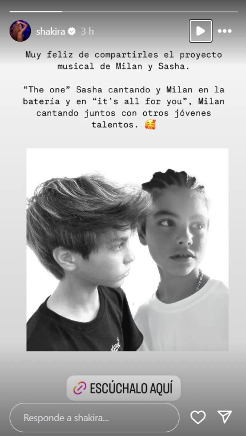 La cantante colombiana tuvo dos hijos con Gerard Piqué, Sasha y Milan.