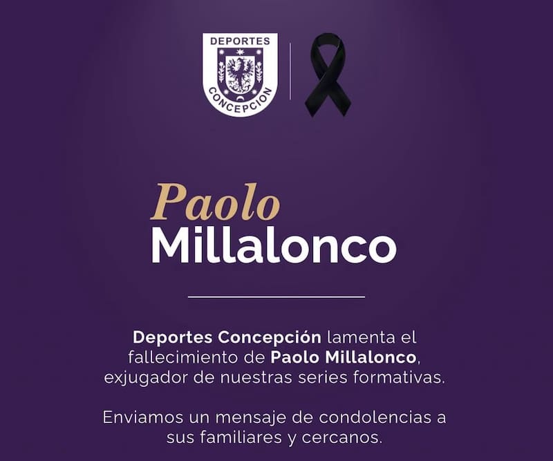 Deportes Concepción se sumó al loto por el triste fallecimiento de su ex cadete.