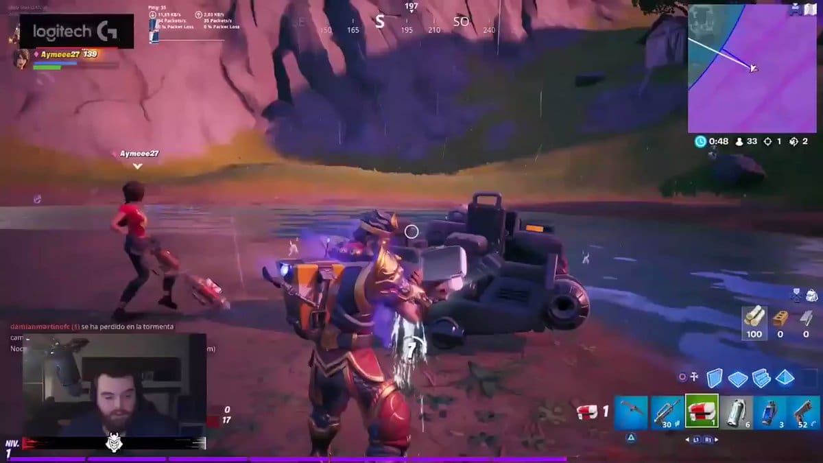 Aguero y Laporte jugaron Fornite en vivo con un gamer español