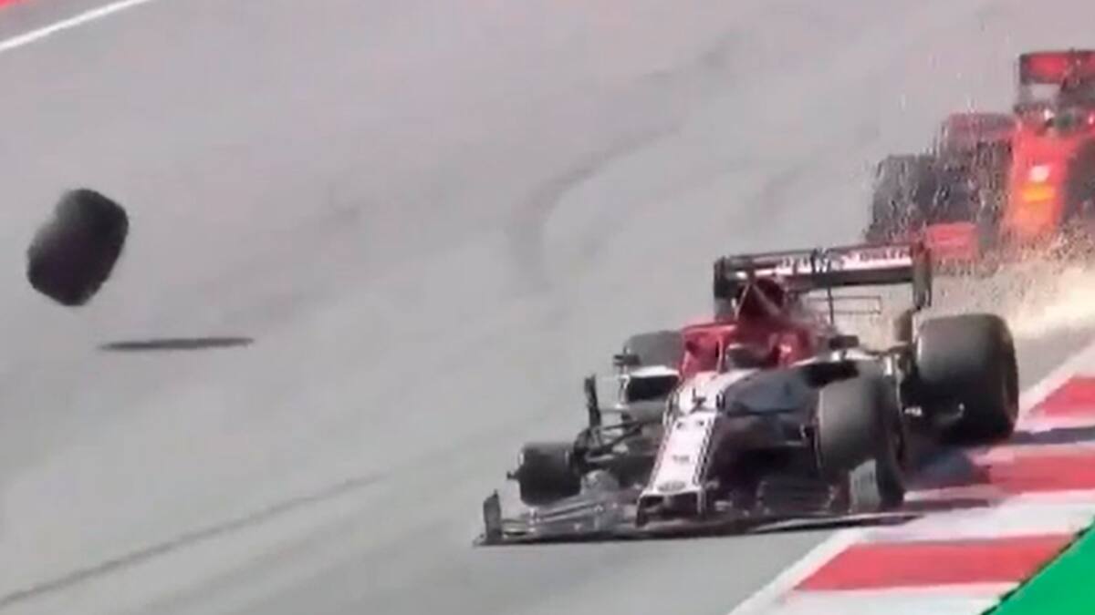 ¡Voló la rueda! Kimi Räikkönen tuvo que abandonar en el Gran Premio de Austria