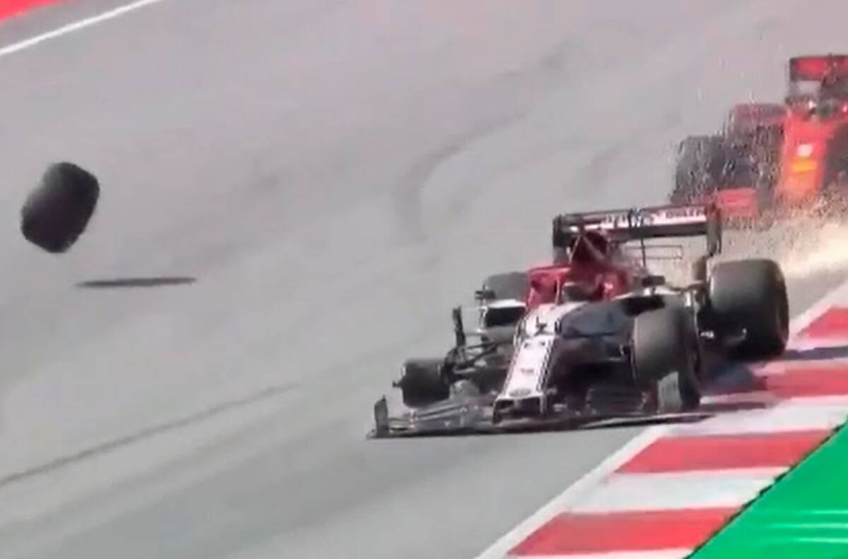 ¡Voló la rueda! Kimi Räikkönen tuvo que abandonar en el Gran Premio de Austria