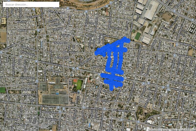 Sector afectado de Cerro Navia.