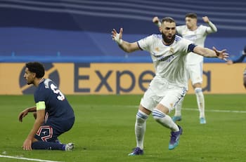Karim Benzema anotó un triplete y fue la estrella en la eliminación del PSG ante el Real Madrid