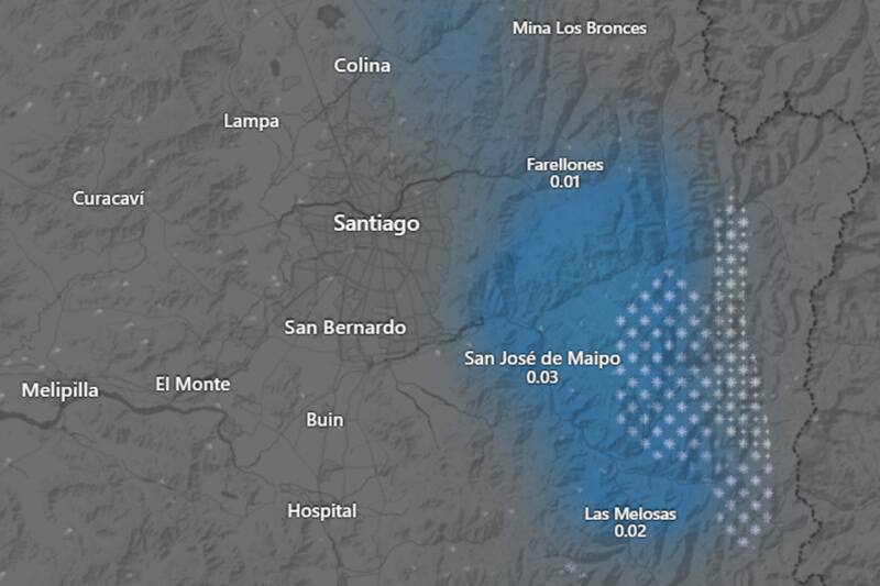 El evento tendrá una segunda jornada de precipitaciones de menor intensidad durante el martes. Créditos: ECMWF - Windy.