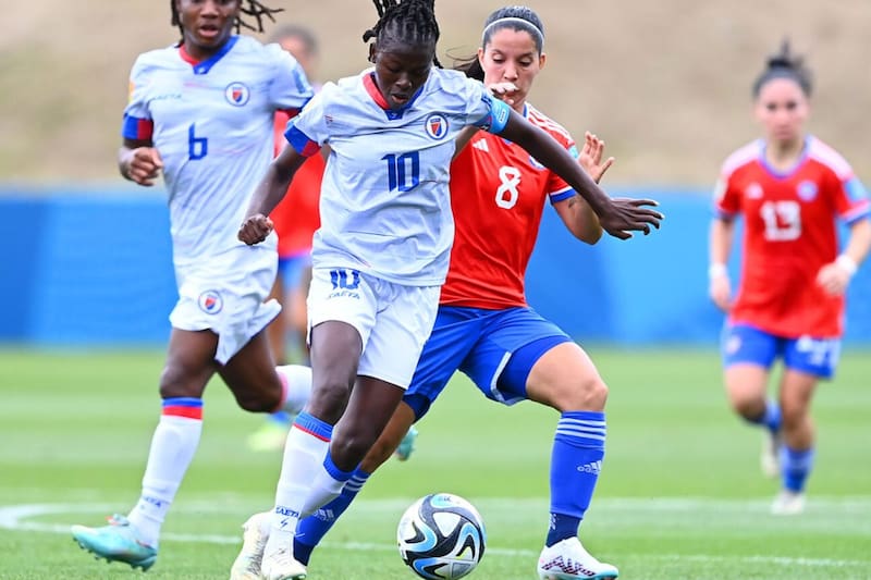 El partido que sostuvieron Chile y Haití en Auckland, por el repechaje mundialista. Foto: FFCh.