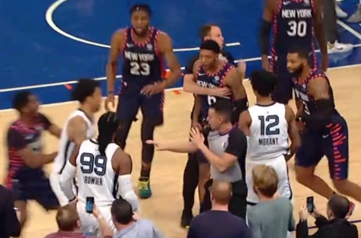 Escandalosa pelea en la NBA en el partido entre Knicks y Grizzlies