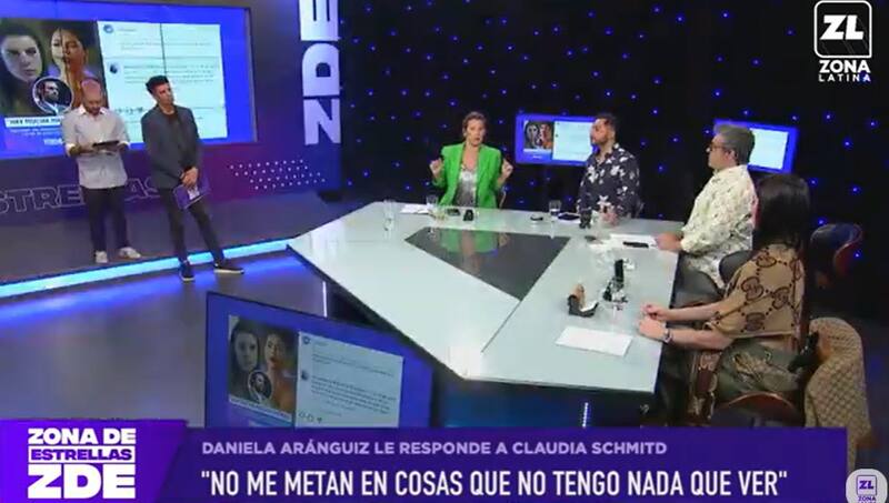 Claudia Schimdt le envió un mensaje a Jorge Valdivia en "Zona de Estrellas". Créditos: Pantallazo Zona Latina