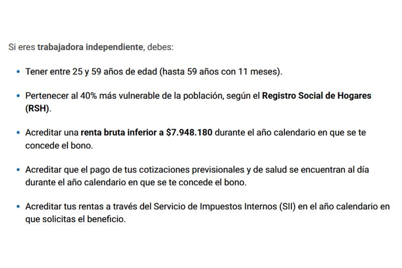 Estos son los requisitos en caso de laborar de forma independiente.