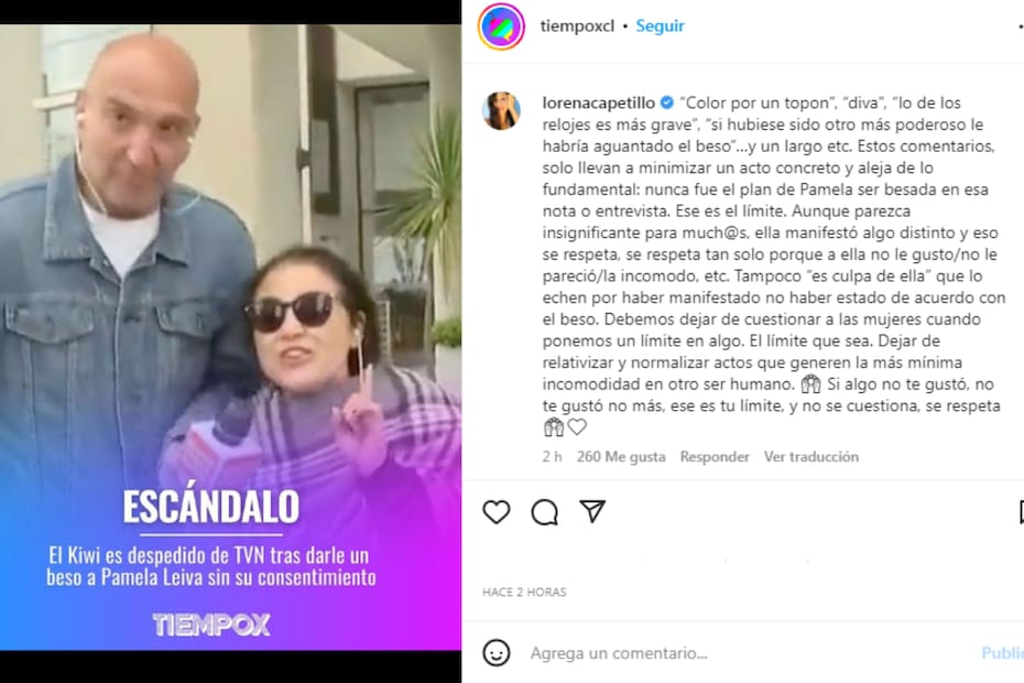 La actriz y locutora salio a defender a Pamela Leiva tras el despido del Kiwi de TVN