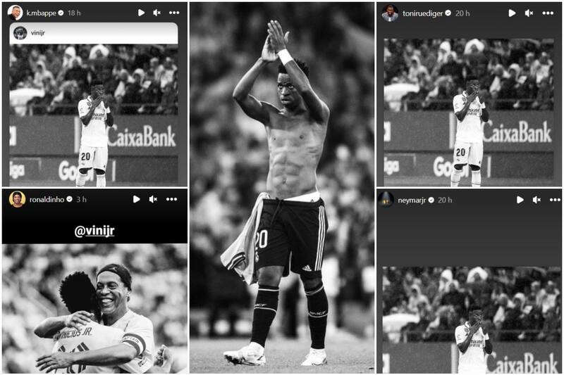 Cracks mundiales llenaron a Vinícius con mensajes de apoyo