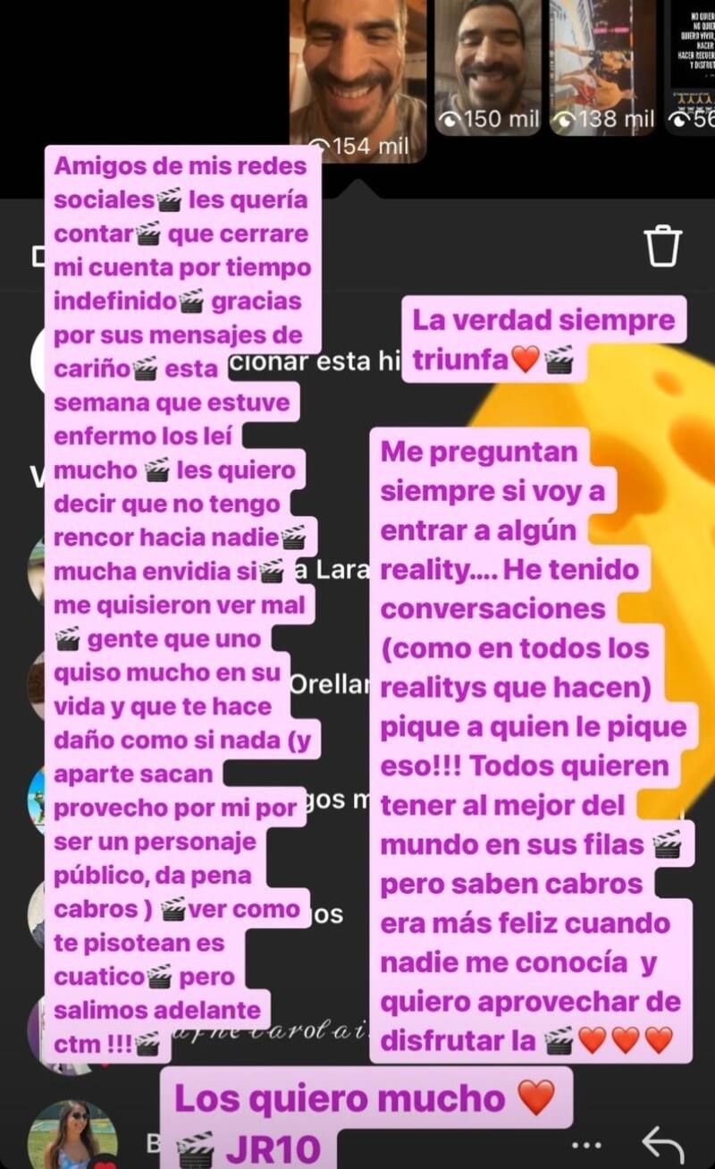 Historia de Sebastián Ramírez. Créditos: Instagram