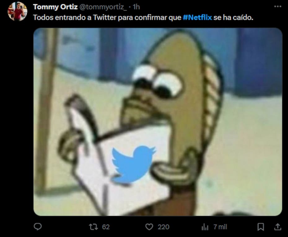 Fueron diversos los memes que salieron ante la caída de Netflix.