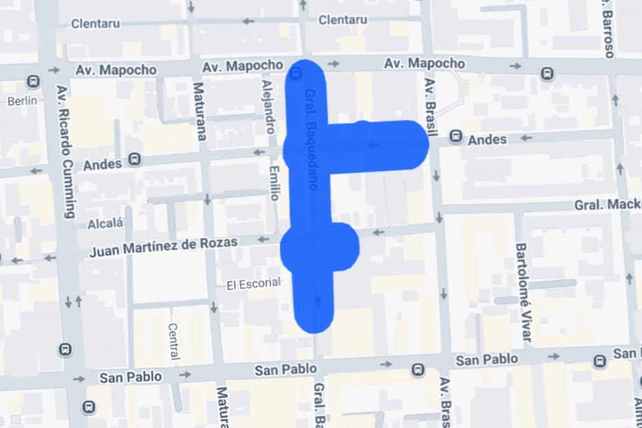 Sector afectado por el corte de luz.