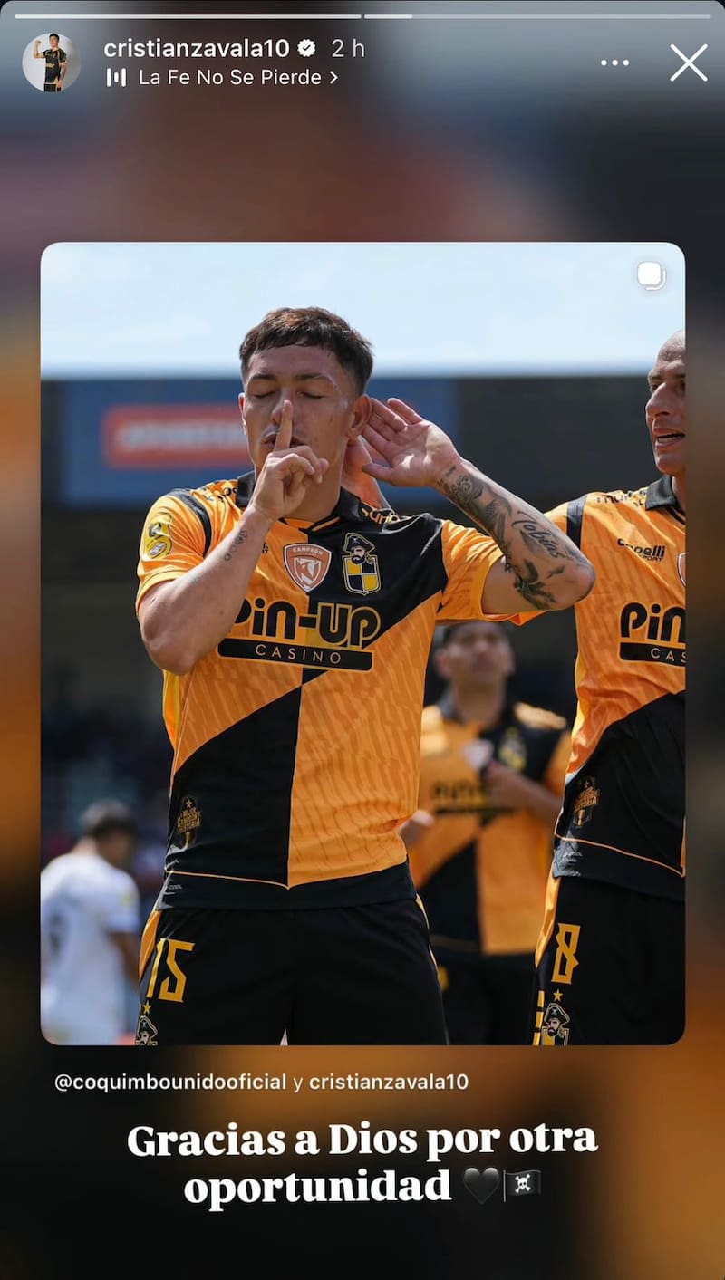 El delantero marcó en Coquimbo Unido.