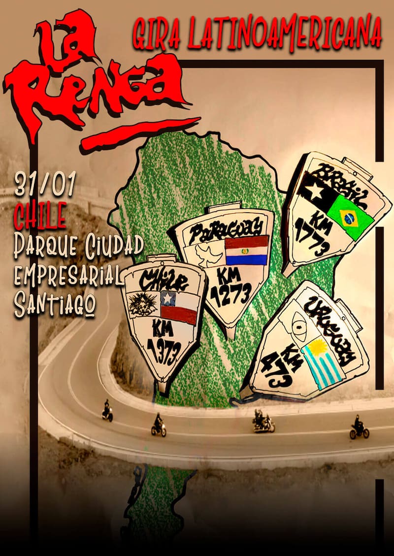 Afiche de la gira latinoamericana de la banda argentina.