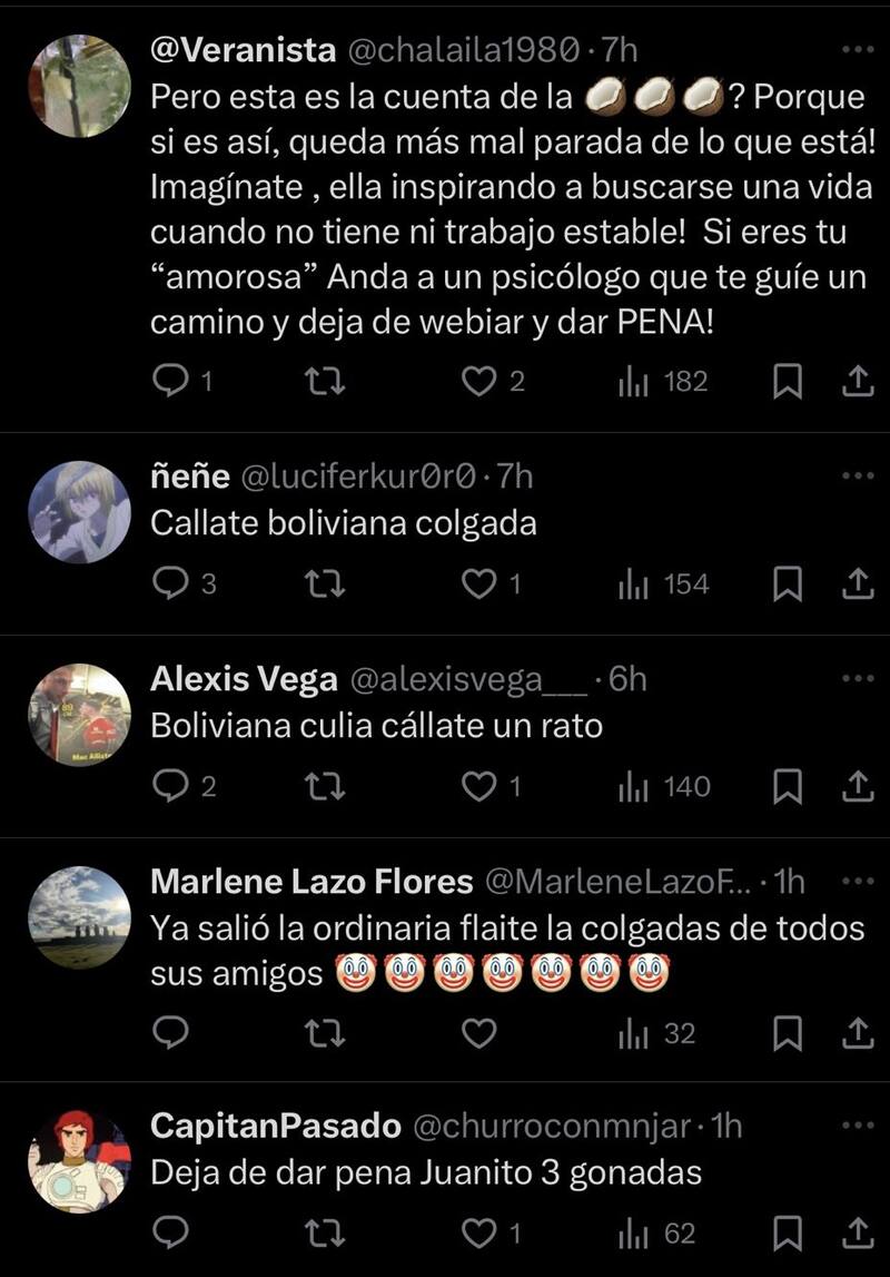 Viviana Acevedo es constante objeto de insultos. Créditos: X