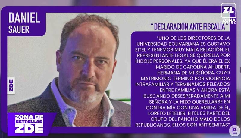 Declaraciones de Daniel Sauer. Créditos: Pantallazo Zona Latina