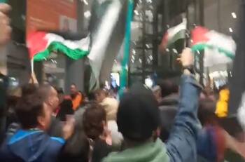 VIDEO | El multitudinario recibimiento que tuvo Palestino en su llegada a Bogotá para jugar Copa Libertadores