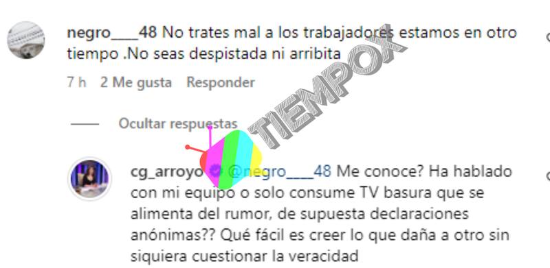 Carmen Gloria Arroyo responde a sus seguidores