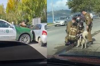 VIDEO | Captan momento en que detienen a hombre denunciado por violencia intrafamiliar: Provocó persecución policial de media hora