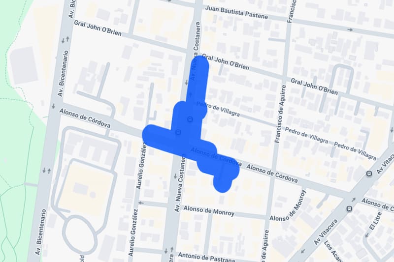 Sector afectado por el corte de luz.