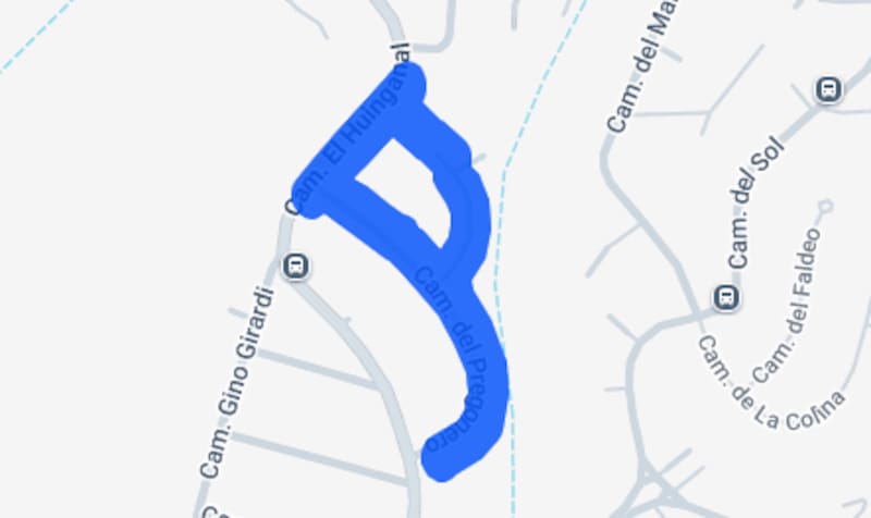 Esta interrupción afectará a un pequeño sector de la comuna, el cual pasará por Camino El Huinguanal. Foto: Enel.