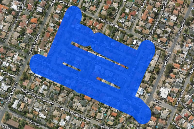 Sector afectado por el corte de luz.