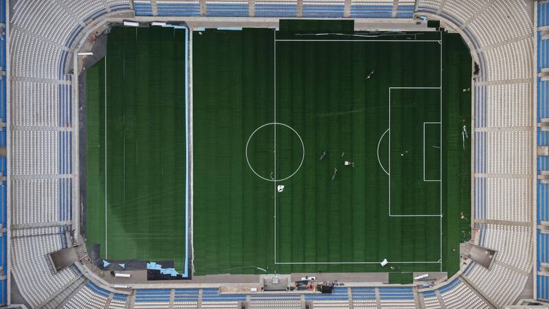 La cancha de la UC. Foto: Comunicaciones Cruzados.