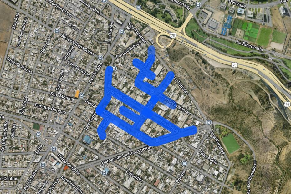 Sector afectado por el corte de luz.