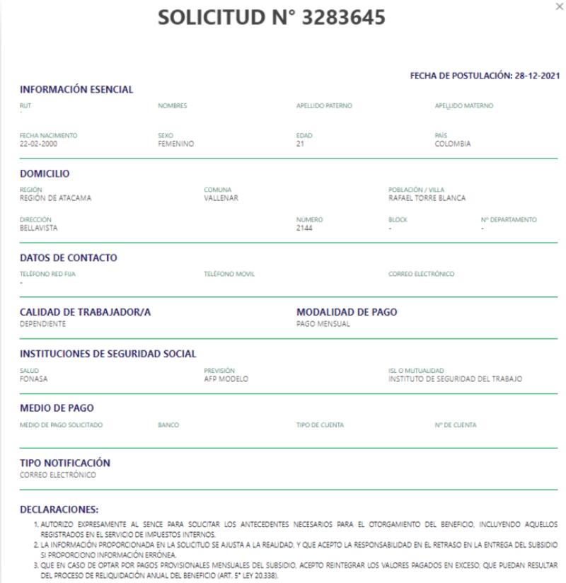 Así se verá el formulario completo. Créditos: Sence.