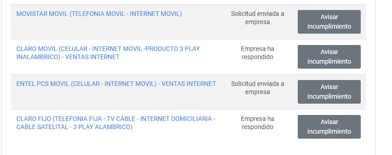 Tendrás que presionar "Avisar incumplimiento".