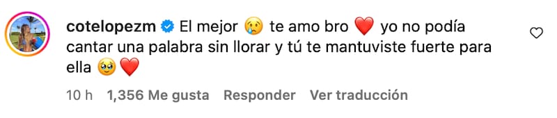 Coté López felicitó a su hermano por su entereza ante tributo a su abuela.