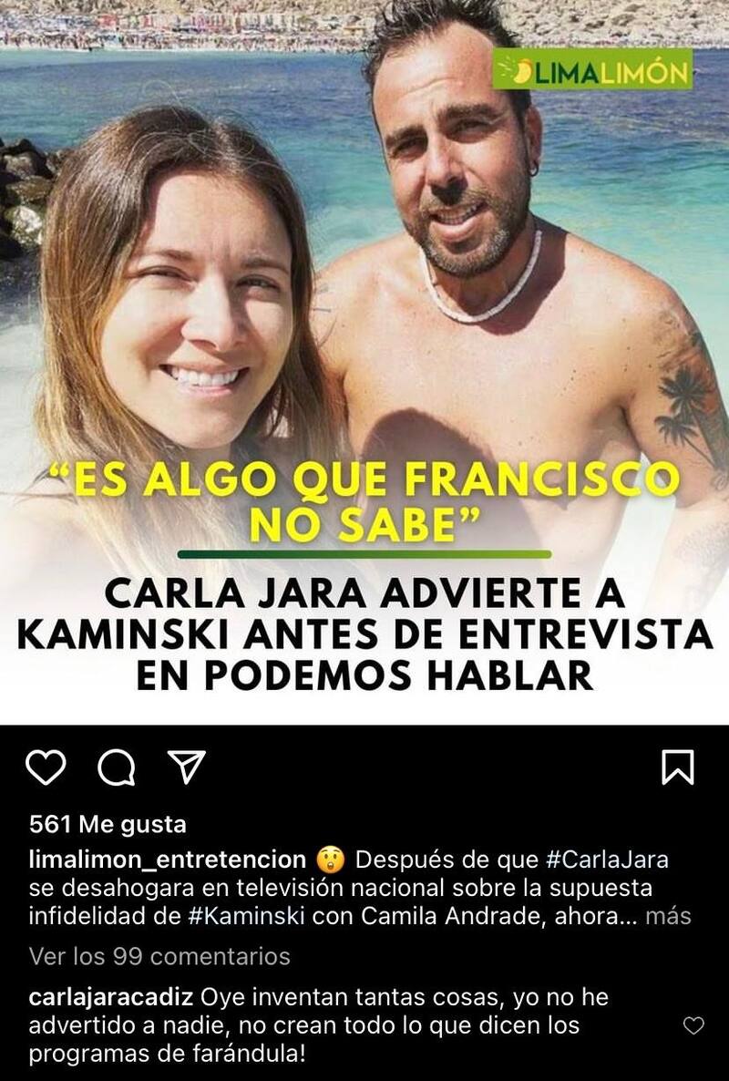 Carla Jara desmiente audio en contra de Francisco Kaminski.