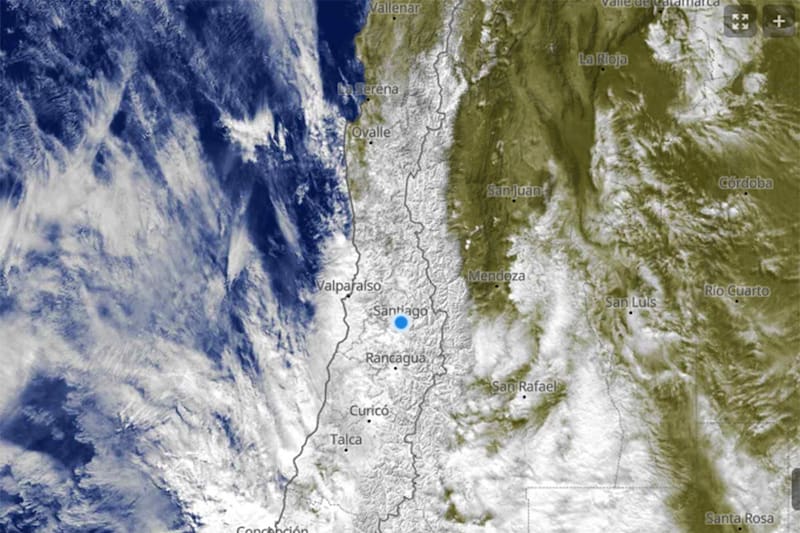 El sistema frontal permanecerá hasta el viernes. Créditos: Meteoblue