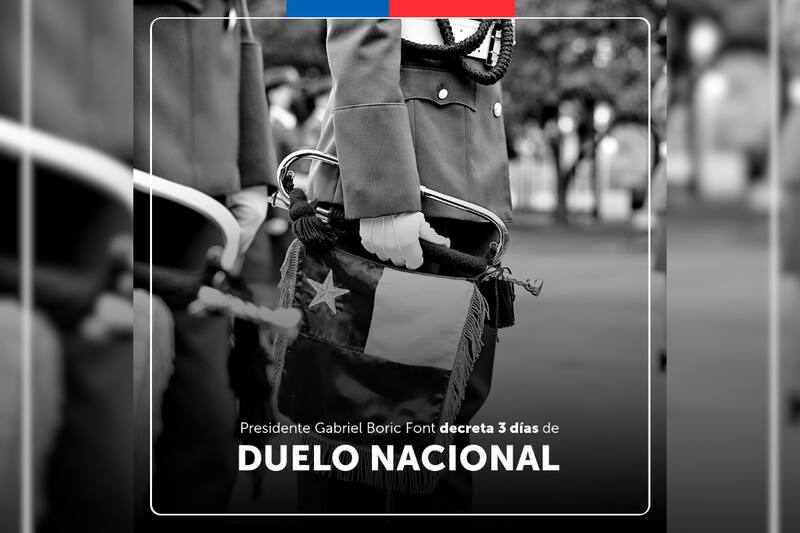 Son tres días los decretados para el duelo nacional por los Carabineros asesinados.