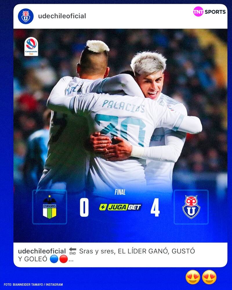 Bianneider Tamayo vio y celebró la goleada de la U sobre O'Higgins.