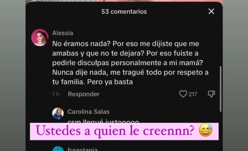 Alessia Traverso se fue en picada contra Raimundo Cerda.