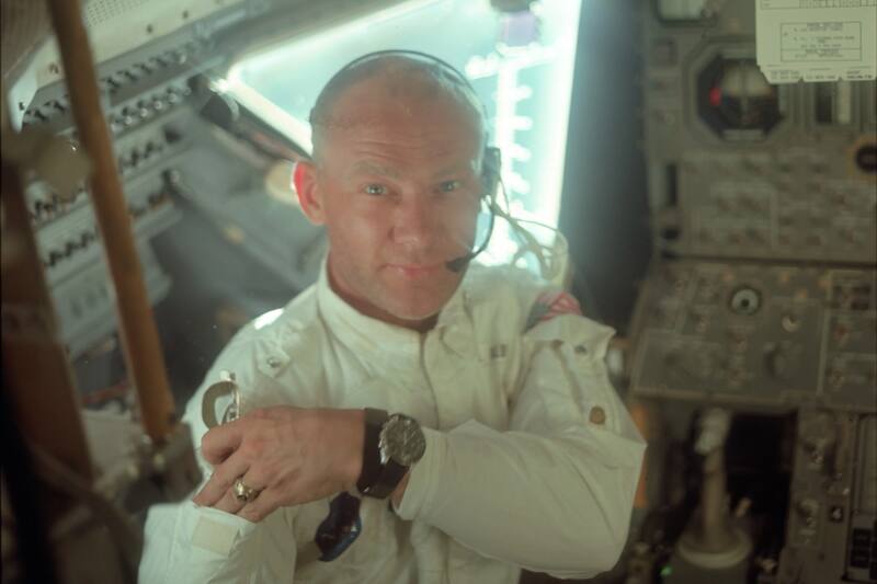 Edwin “Buzz” Aldrin a bordo del Modulo Lunar del Apollo 11.