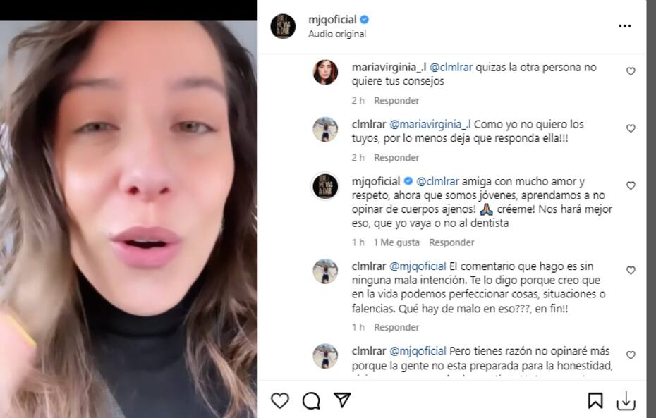 María José Quintanilla le paró los carros a seguidora que opinó sobre su cuerpo