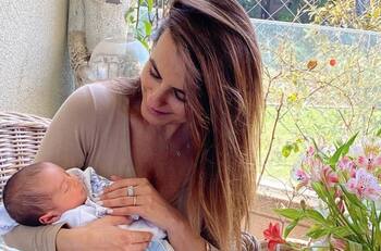 "Qué rico tenerte en mis brazos": Pía Guzmán celebró con tierno registro el primer mes de vida de su hijo Fernandito