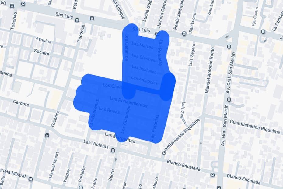Sector afectado por el corte de luz.