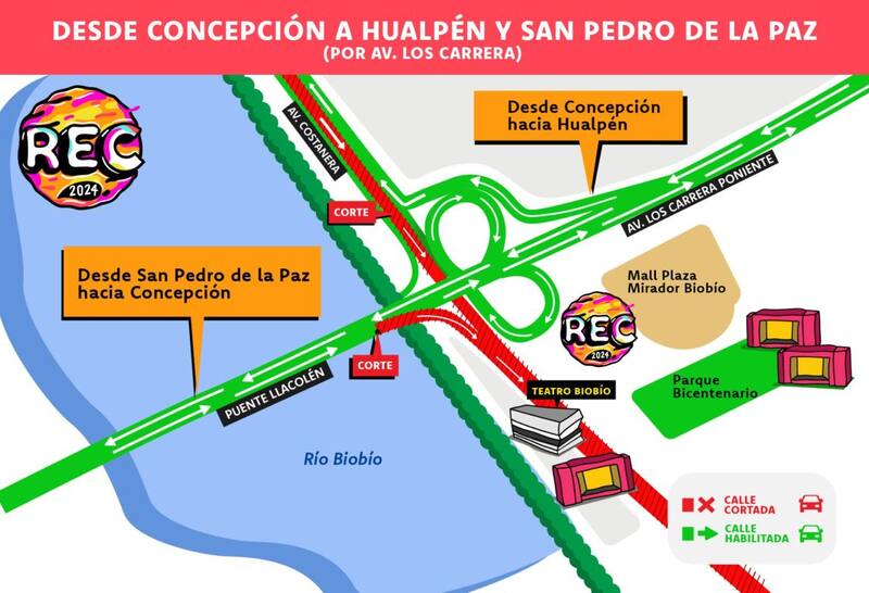 Desvíos para este fin de semana en Concepción.