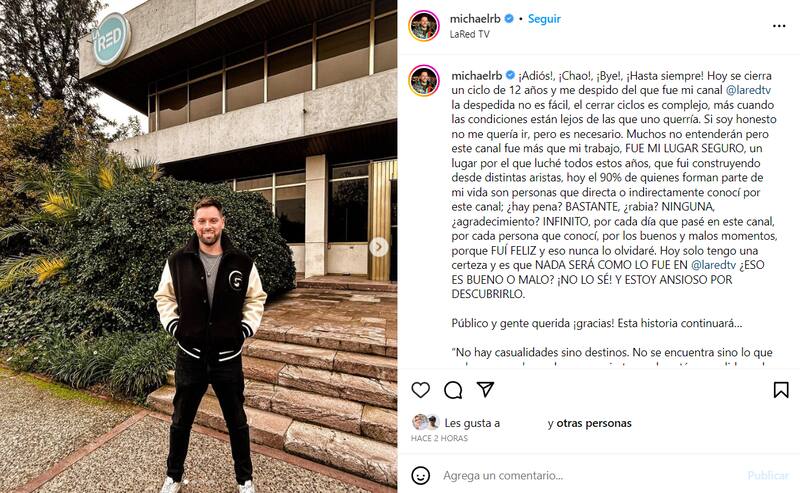 Michael Roldán, "Guagüito", se despide de La Red.