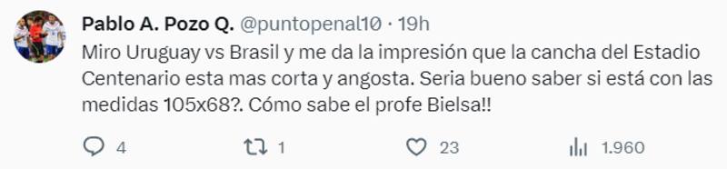 El comentario de Pablo Pozo sobre Marcelo Bielsa en redes sociales