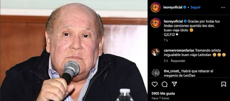 se sumó a la ola de despedidas por la muerte de Leo Dan