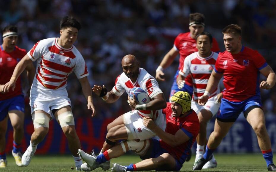 contra Japón en el Mundial de Rugby